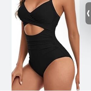 EoMenie Black Cutout One-Piece Swimsuit